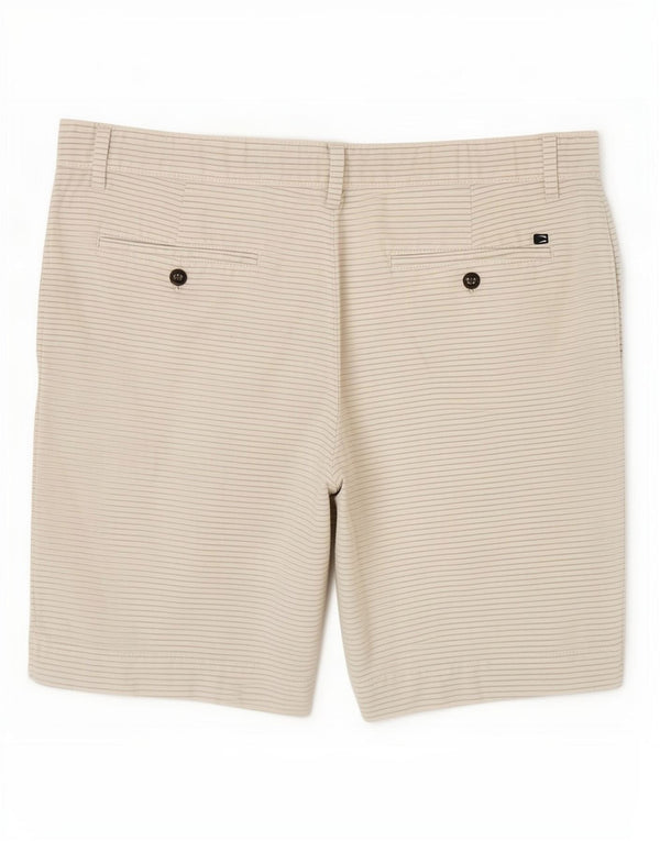 Marks & Spencer Herren-Chinoshorts W36, große weiße Nadelstreifen-Baumwolle
