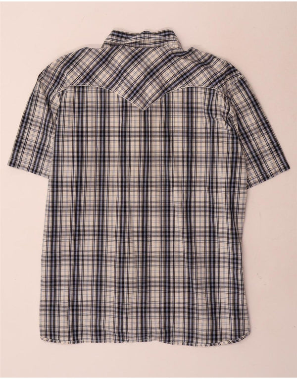 Levi's Herren-Kurzarmhemd 2XL aus blau karierter Baumwolle