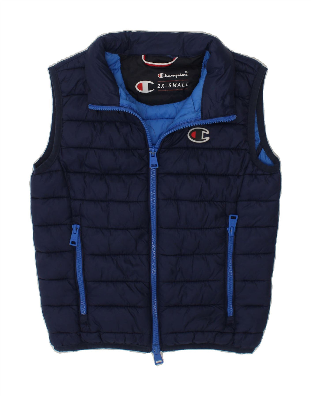 CHAMPION Boys Padded Gilet 3-4 Years 2XS Navy Blue Vintage Champion and Second-Hand Champion from Messina Hembry 