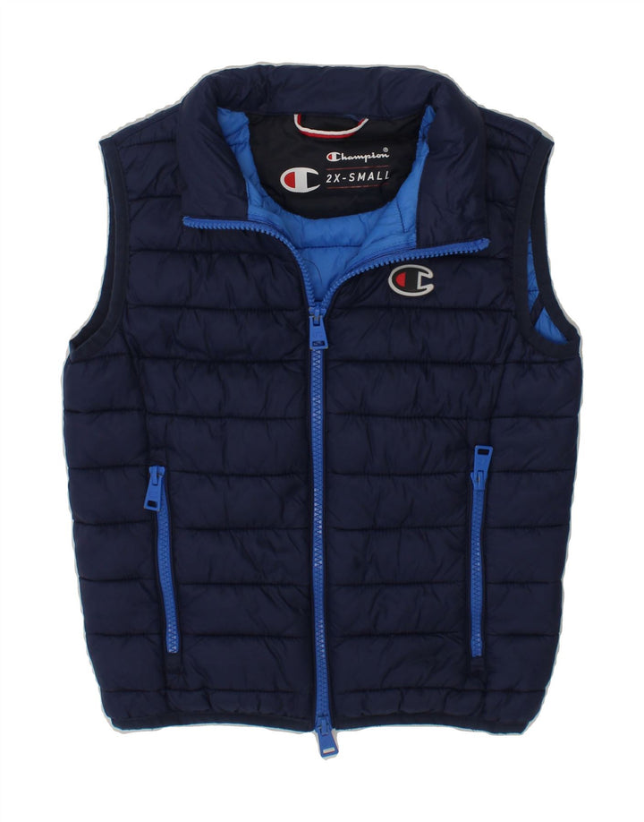 CHAMPION Boys Padded Gilet 3-4 Years 2XS Navy Blue Vintage Champion and Second-Hand Champion from Messina Hembry 