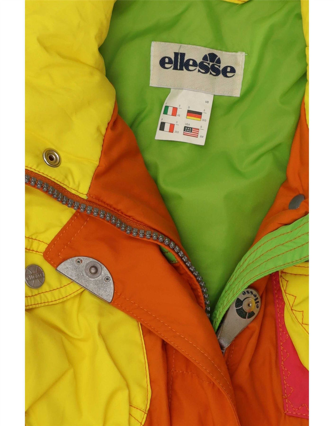 Ellesse Damen-Overall-Skioverall IT 40 Small Orange Colourblock