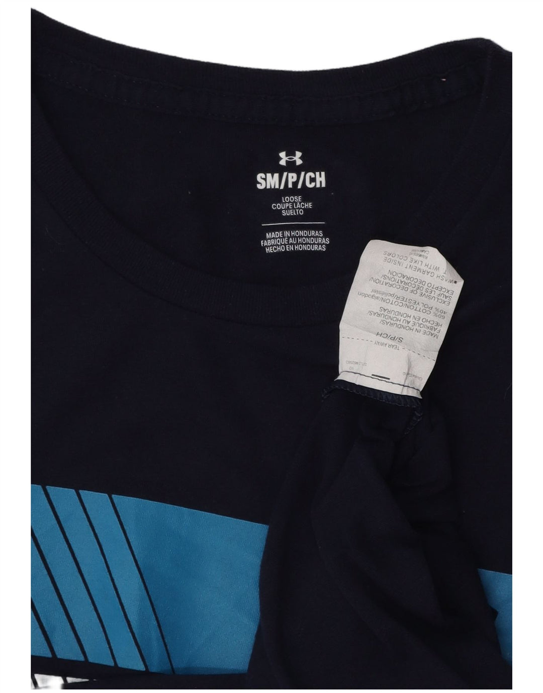 UNDER ARMOUR Herren-T-Shirt mit Grafik, Größe S, marineblau, Baumwolle
