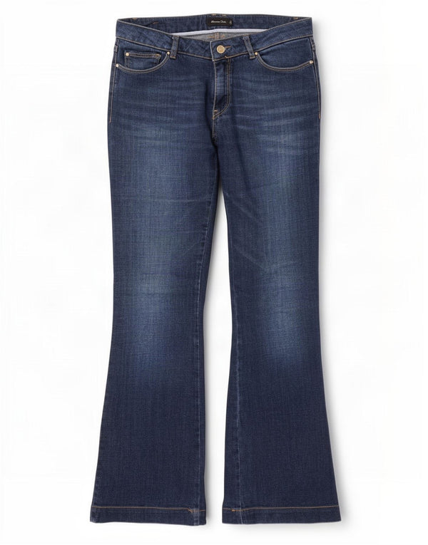 Massimo Dutti Damen Bootcut Jeans EU 40 Medium W30 L30 Marineblau Baumwolle