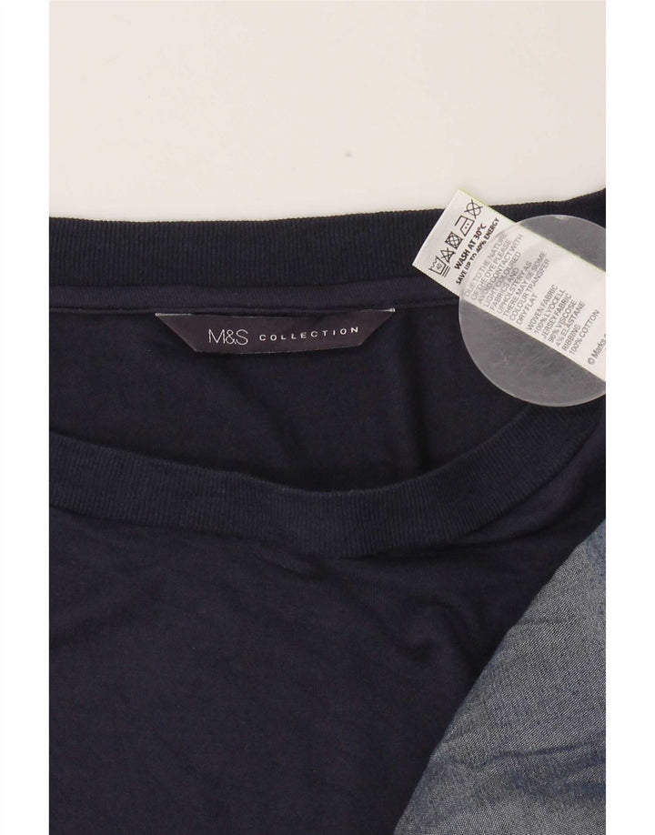 Marks & Spencer Damen-Basic-Kleid UK 12 Medium Navy Blue Lyocell