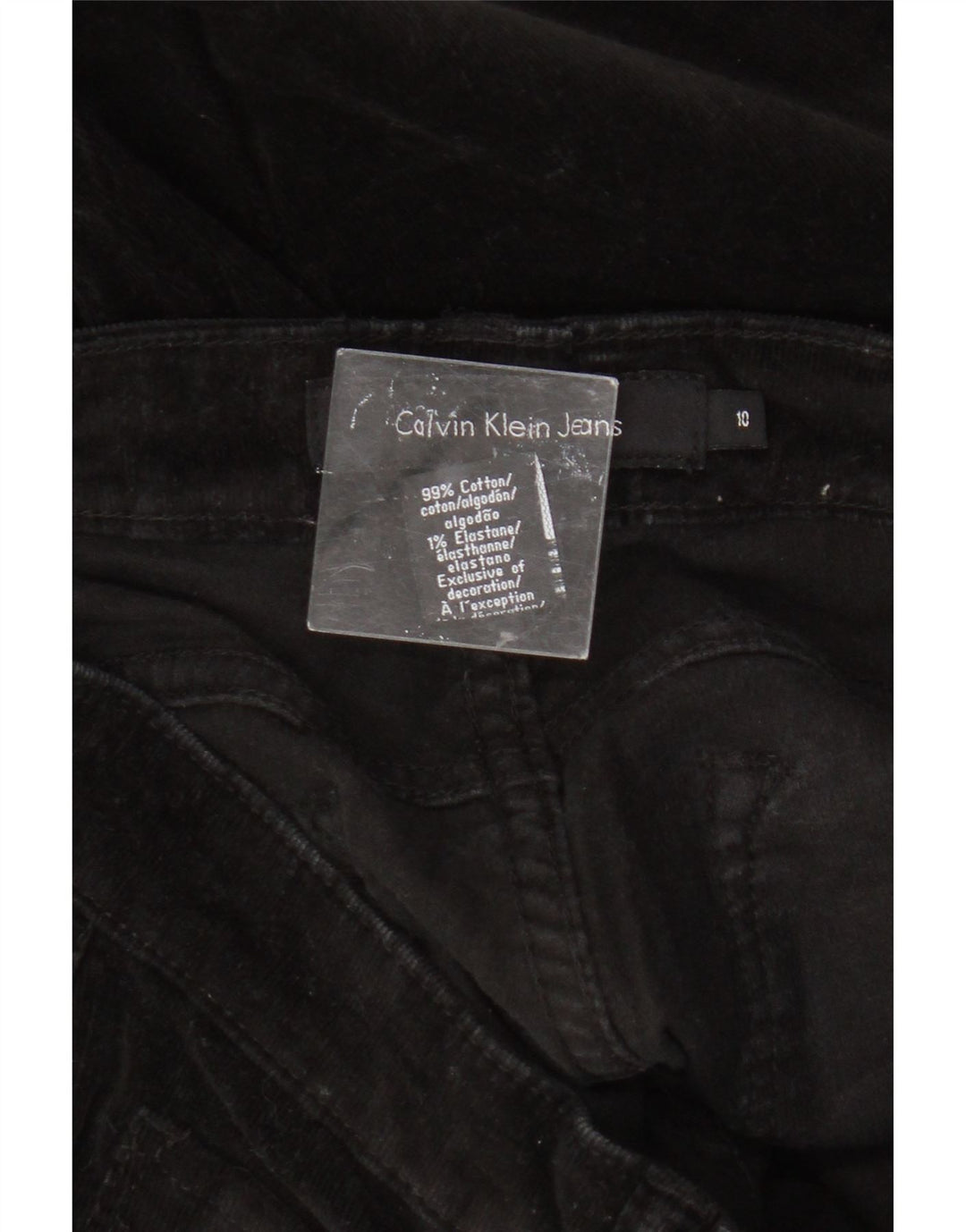 Calvin Klein Damen Slim Cordhose US 10 Medium W32 L30 Schwarz