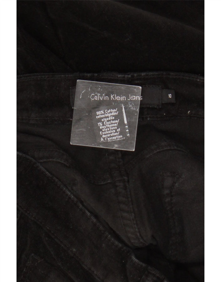Calvin Klein Damen Slim Cordhose US 10 Medium W32 L30 Schwarz