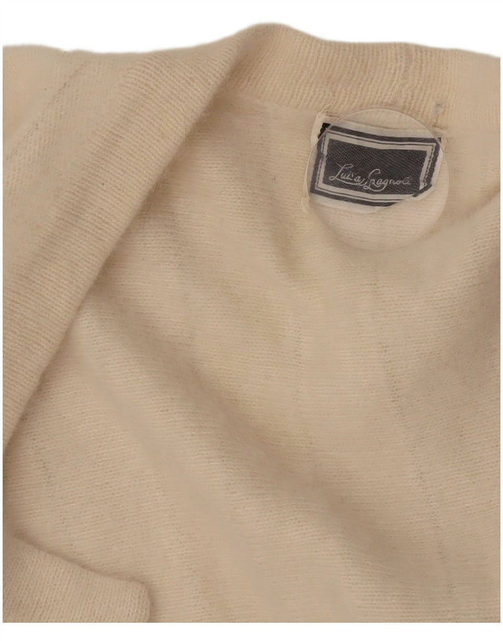 Luisa Spagnoli Damen Offener Bolero-Pullover UK 14 Mittelbeige