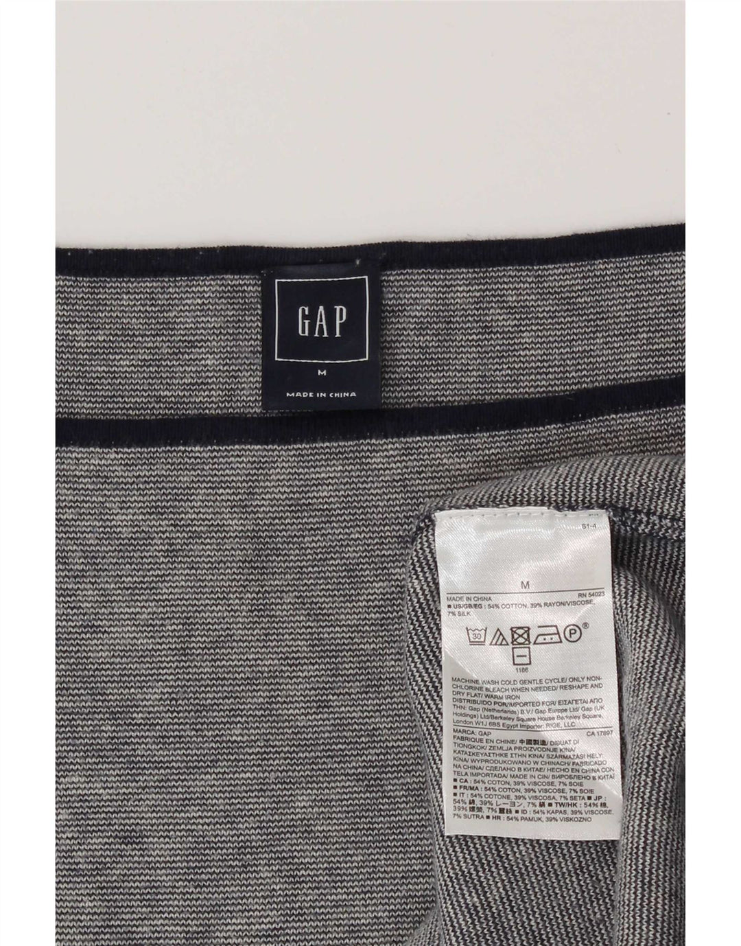 Gap Damen Top Langarm UK 14 Mittelgraue Baumwolle