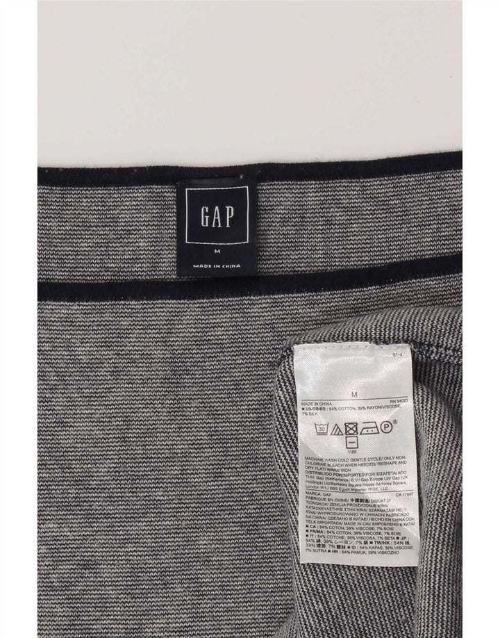 Gap Damen Top Langarm UK 14 Mittelgraue Baumwolle
