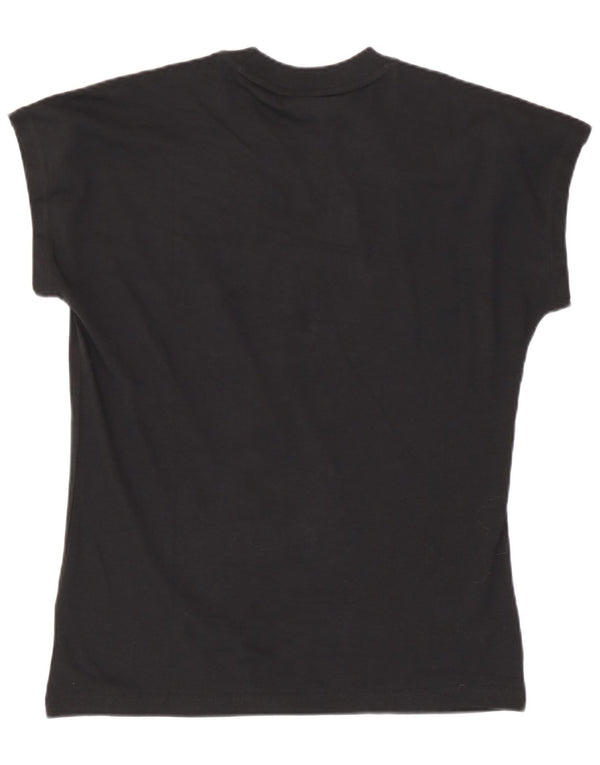 Adidas Damen T-Shirt Top UK 16/18 Large Schwarz Baumwolle