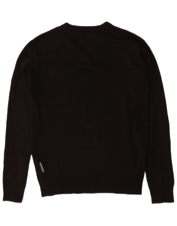 French Connection Herren-Pullover mit V-Ausschnitt, Größe S, Schwarz, Acryl