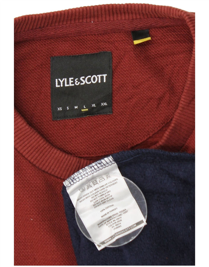 Lyle & Scott Herren-Sweatshirt, Pullover, groß, marineblau, Colourblock-Baumwolle