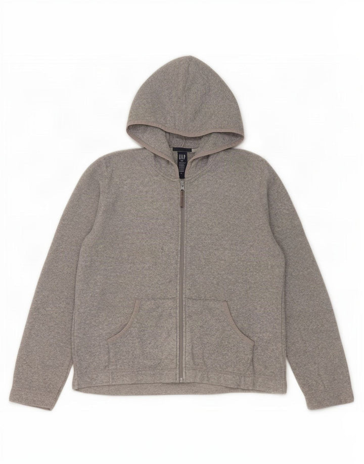 Gap Damen-Fleecejacke mit Kapuze, übergroß, UK 10, Größe S, Grau, Polyester