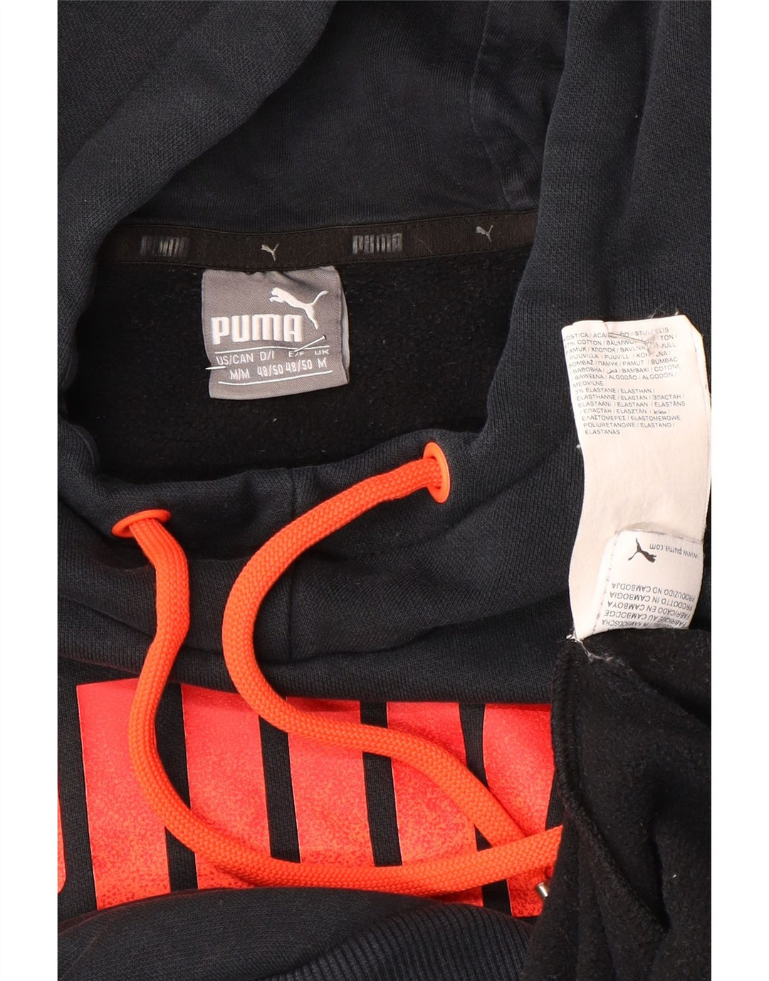 Puma Herren Grafik-Hoodie-Pullover aus mittelschwarzer Baumwolle