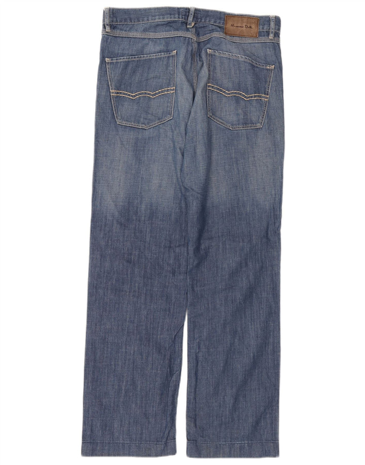 Massimo Dutti Herren-Jeans mit weitem Bein, EU 42, Größe L, W32, L30, Blau