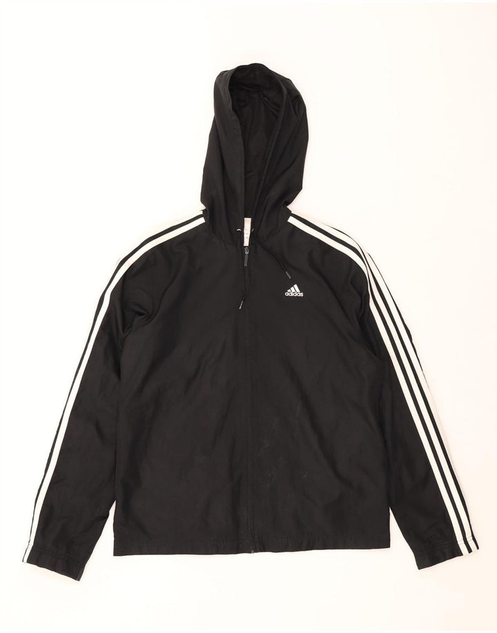 Adidas Damen-Trainingsanzug mit Kapuze, Top-Jacke, UK 14, Größe L, Schwarz, Polyester