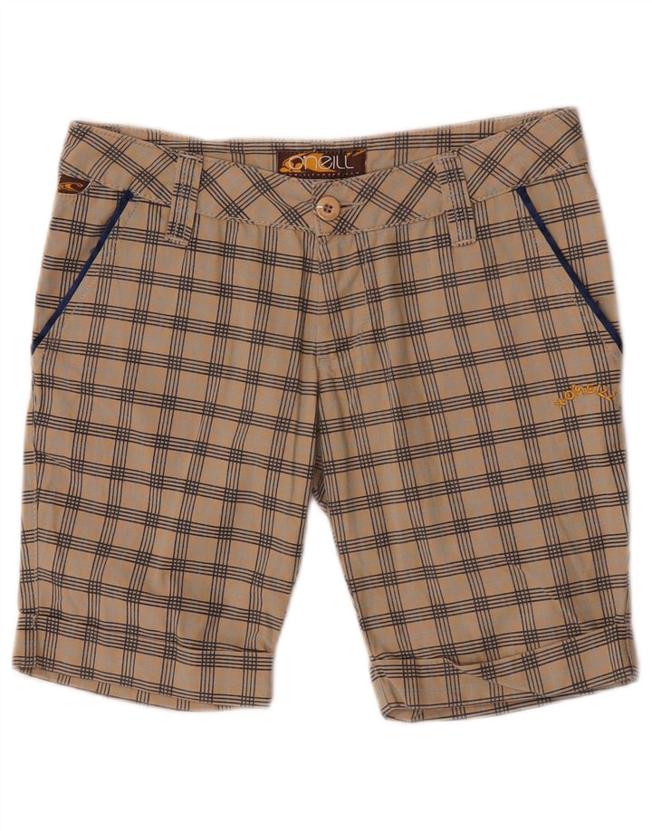 O'Neill Damen Chinoshorts W27 Small Beige Check Cotton
