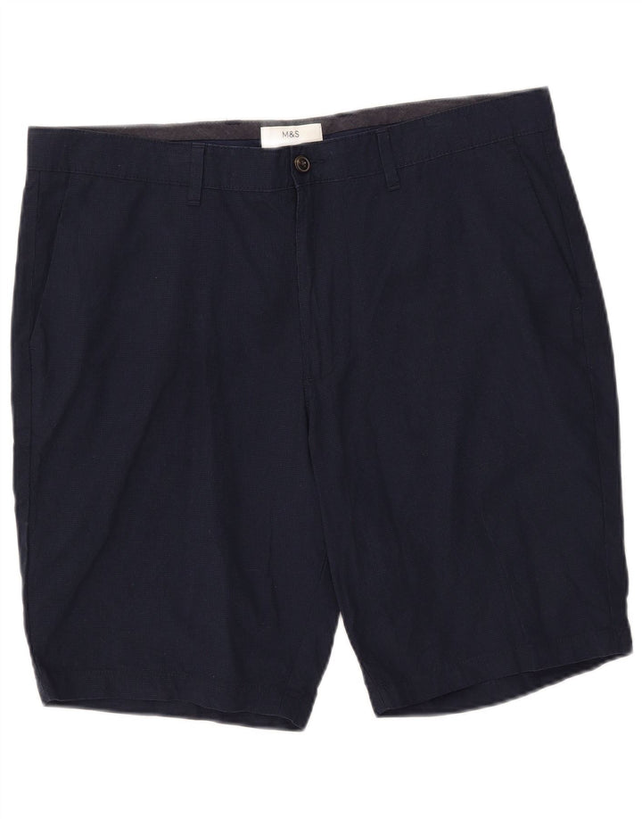 Marks & Spencer Herren Chinoshorts W38 XL Marineblau Baumwolle