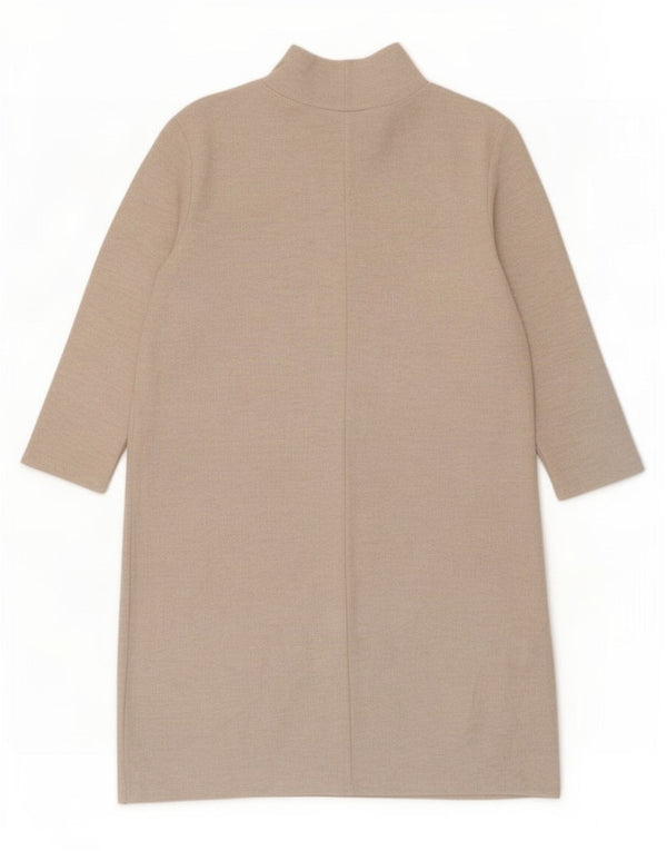 Zara Damen-Pulloverkleid mit 3/4-Ärmeln, UK-Gr. 12, mittelbeigefarbenes Polyester