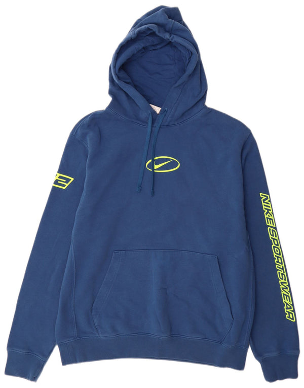 Nike Herren-Kapuzenpullover mit Grafik, groß, blau, Baumwolle, Sport