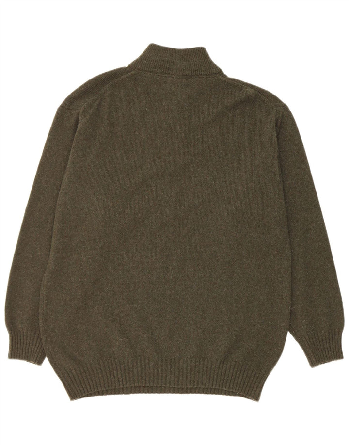 Murphy & Nye Herren-Pullover mit Reißverschluss, XL, grüne Wolle