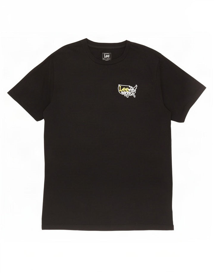 Lee Herren-T-Shirt mit normaler Passform, XL, schwarze Baumwolle