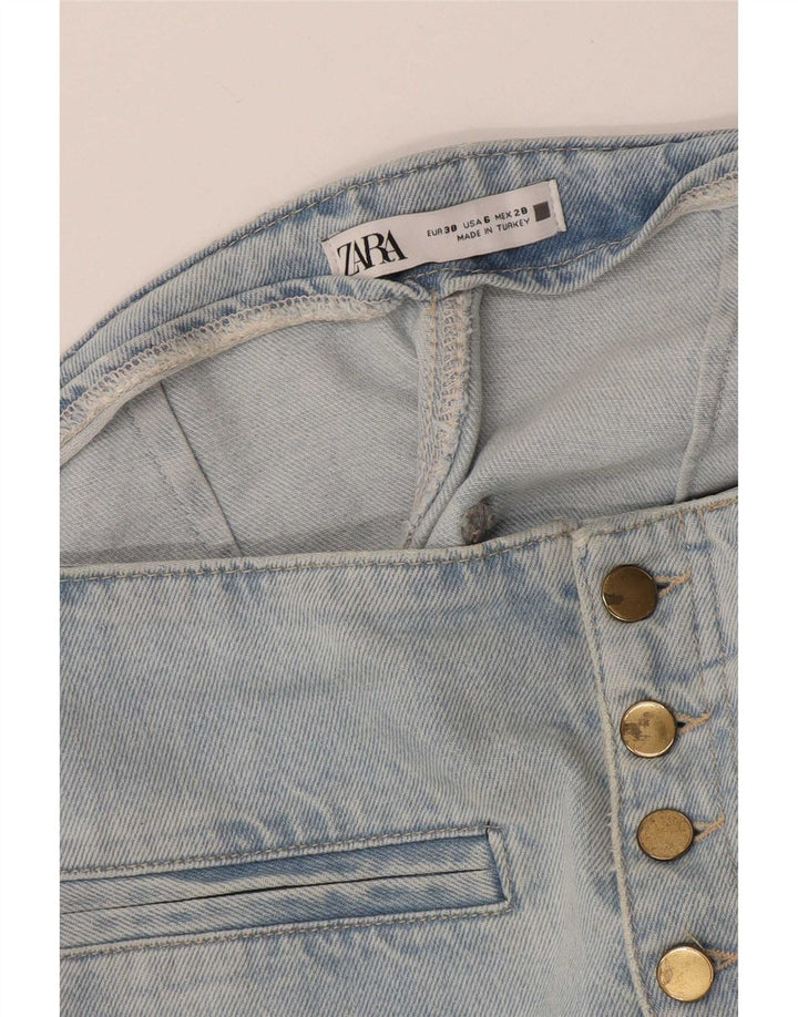 Zara Damen-Jeans mit weitem Bein, EU 38, klein, W28, L26, Blau