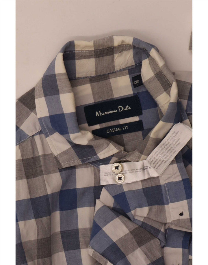 Massimo Dutti Herren-Hemd mit lässiger Passform, mittelgroß, mehrfarbig, Gingham-Baumwolle