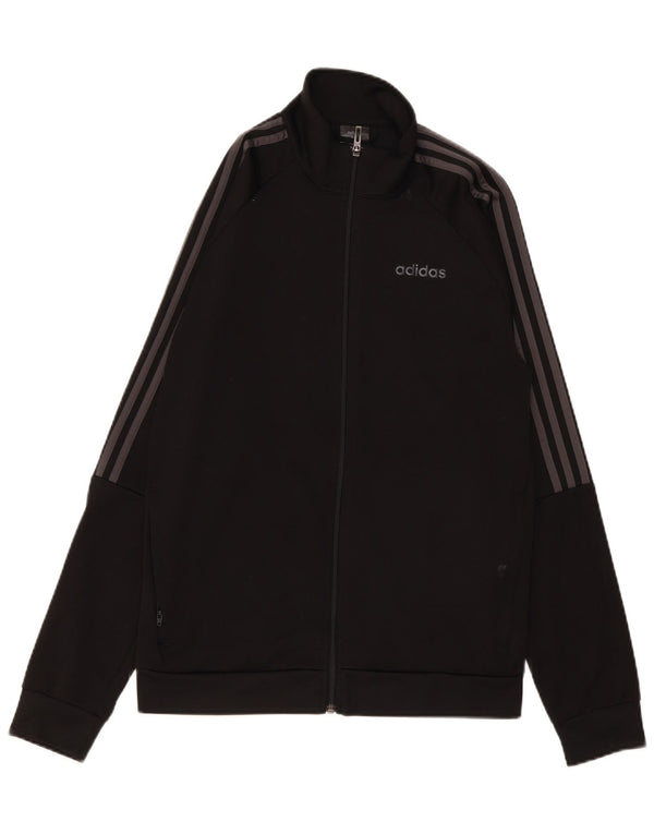 Adidas Herren Climalite Trainingsanzug Top Jacke UK 40/42 Medium Schwarz Polyester