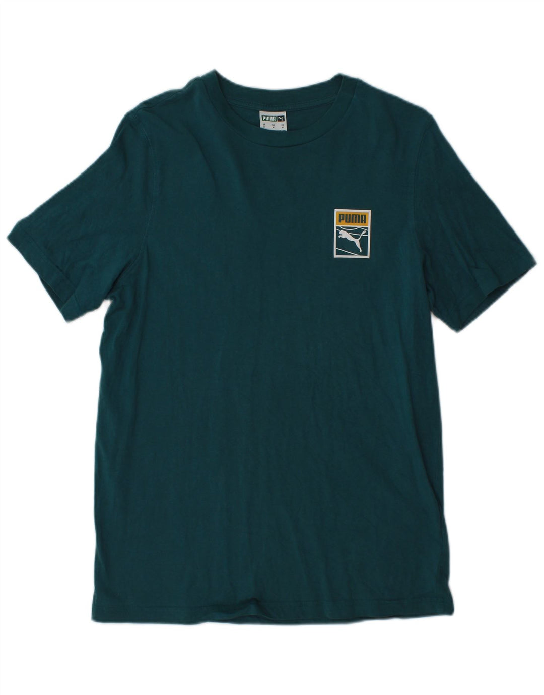 PUMA Herren Grafik-T-Shirt-Oberteil aus mittelgrüner Baumwolle