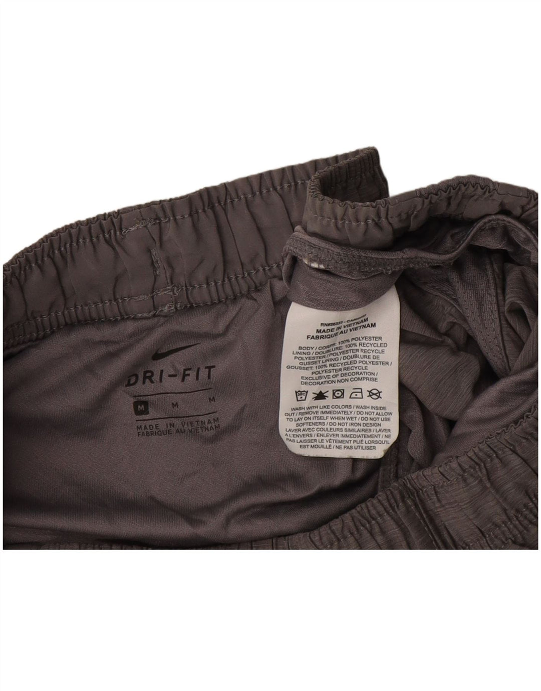 NIKE Damen Dri Fit Sport Shorts UK 14 Mittelgraues Polyester