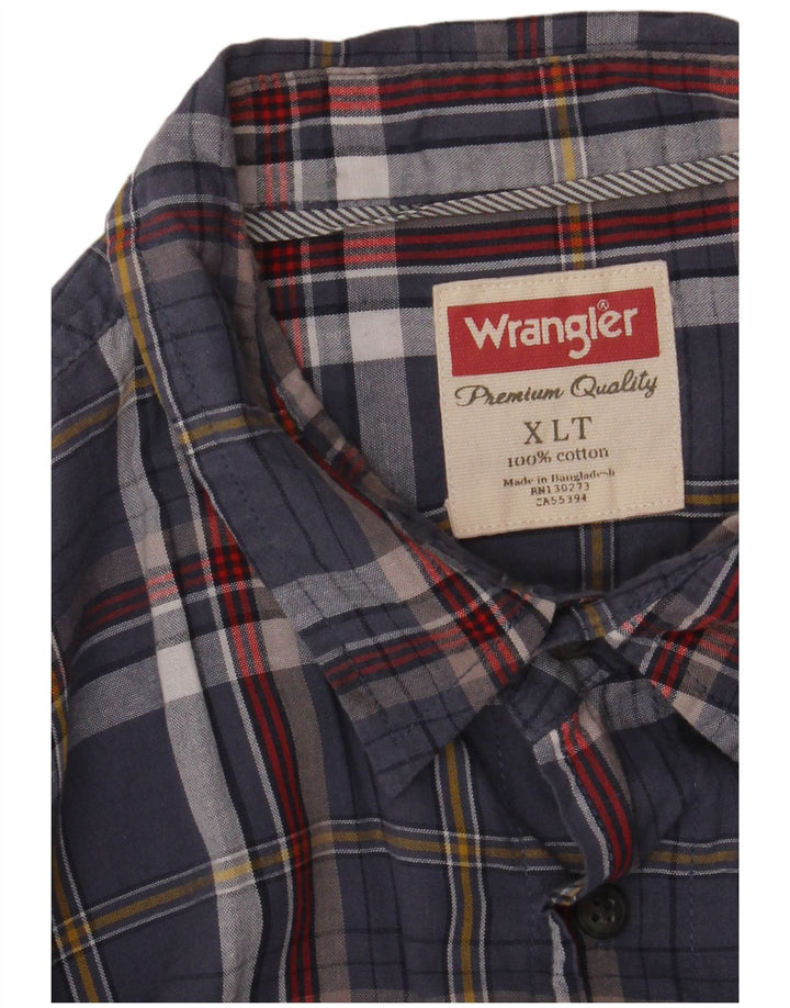 Wrangler Herren-Hemd, groß, XL, marineblau, kariert, Baumwolle