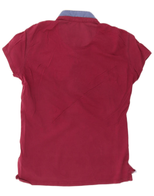 Kappa Damen Poloshirt UK 14 Large Burgund Baumwolle
