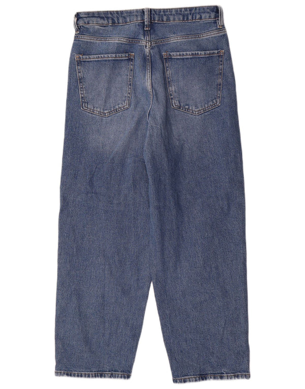 Marks & Spencer Damen High Waist Tapered Jeans UK 10 Small W28 L26 Blau
