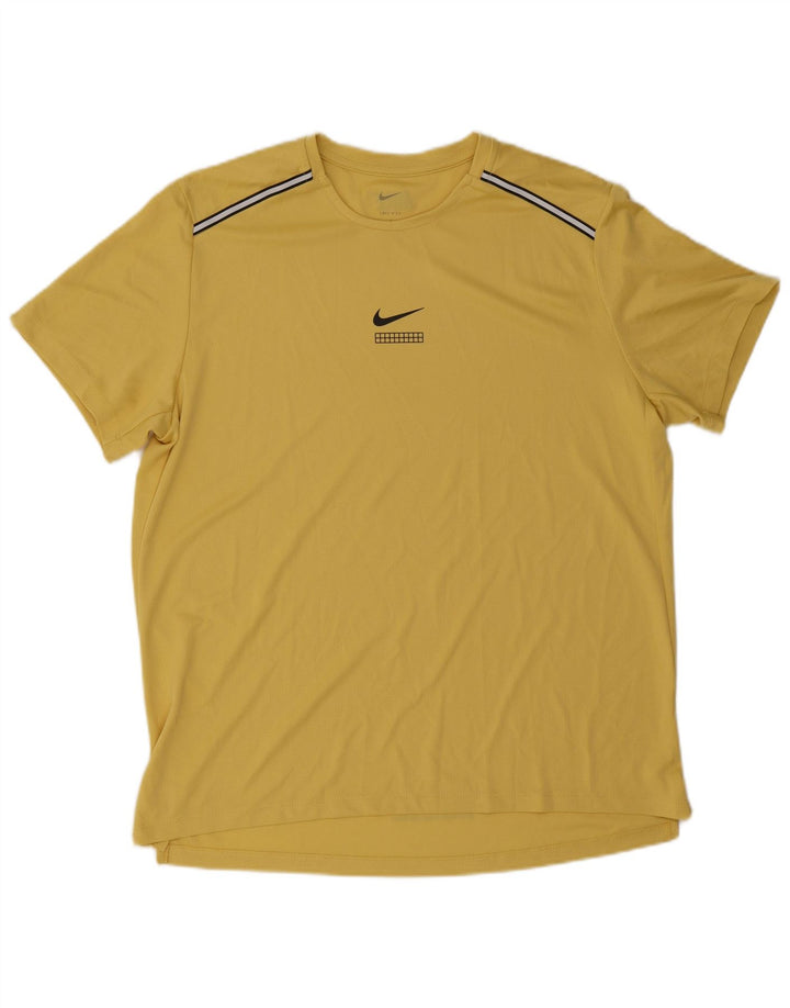 Nike Herren Dri Fit T-Shirt Top Large Gelb