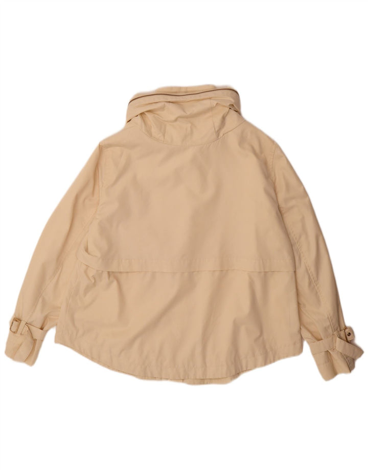 Zara Damen Bomberjacke mit Kapuze UK 14 Large Beige Polyester