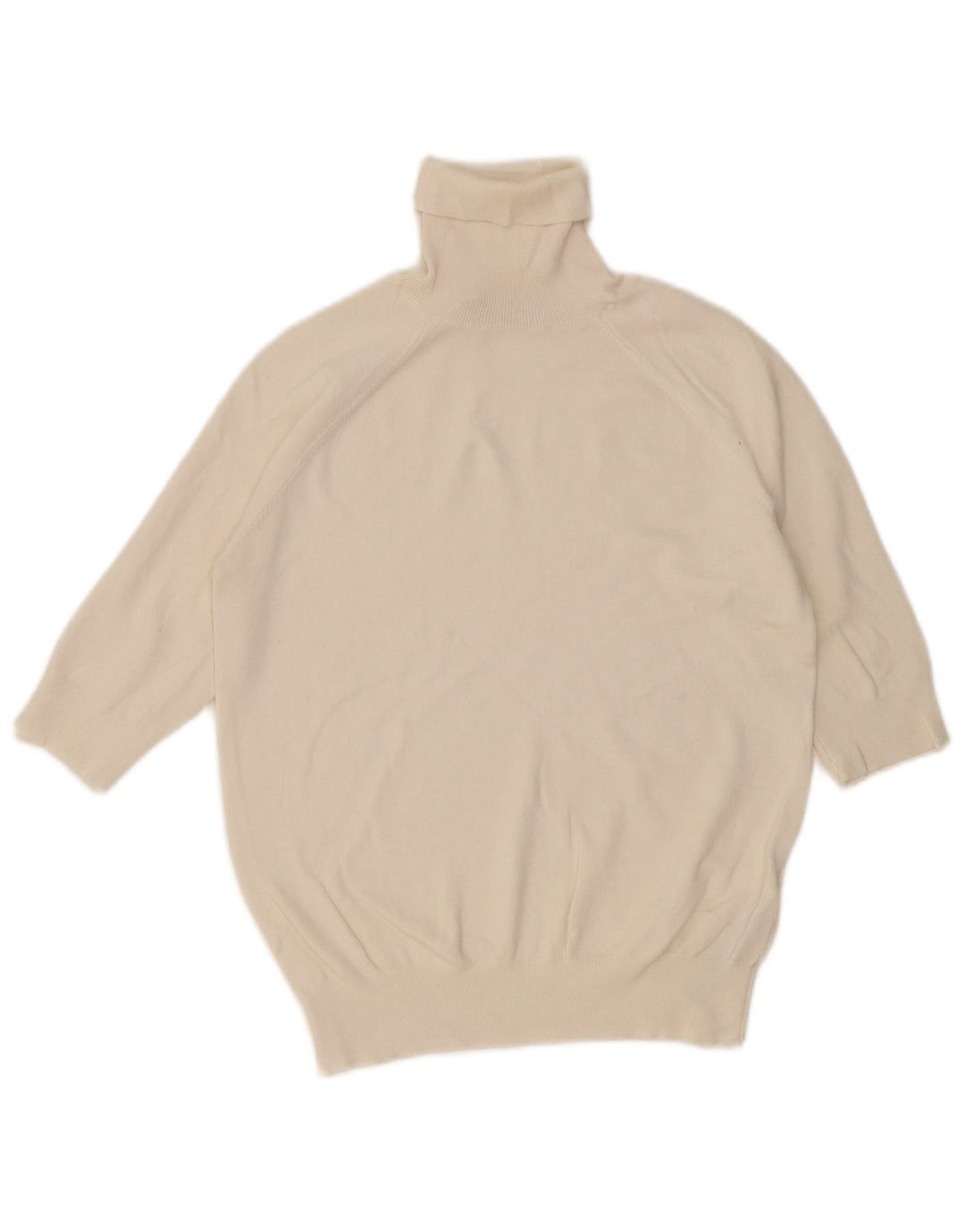 Zara Damen-Pullover mit Rollkragen, Gr. 12, mittlere, cremefarbene Viskose