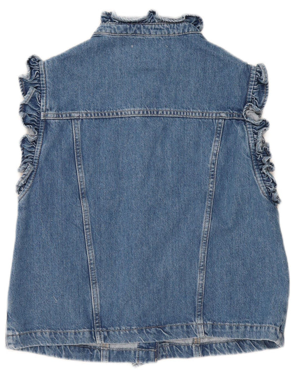 MINT VELVET Damen Jeansweste UK 14 Mittelblaue Baumwolle
