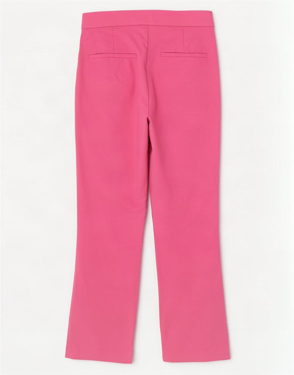 Zara Damen Gerade Freizeithose XS W24 L25 Rosa Baumwolle