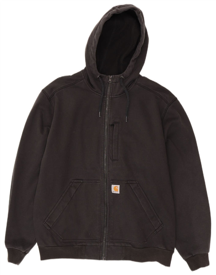 Carhartt Herren Relaxed Fit Zip Hoodie Pullover Large Schwarz Polyester
