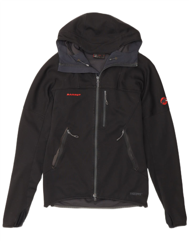 Mammut Damen-Windbreakerjacke mit Kapuze, UK 14, Mittelschwarz, Polyester