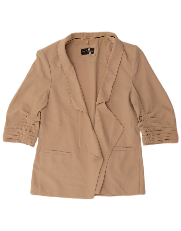 Marks & Spencer Damen-Blazerjacke mit 3/4-Ärmeln, UK 12, Mittelbeige