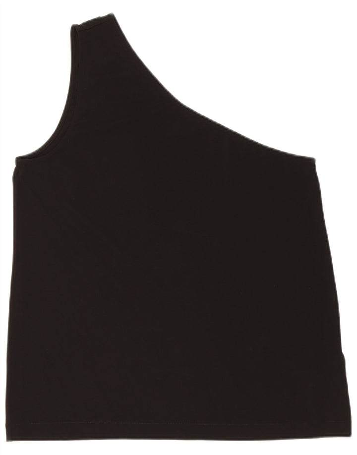 COS Damen One-Shoulder-Top UK 12 Mittelschwarze Viskose