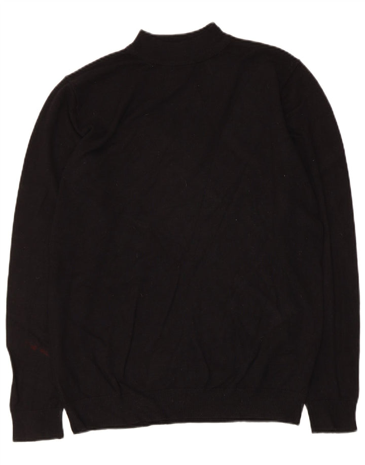 Zara Herren Rollkragenpullover Pullover Small Schwarz Viskose