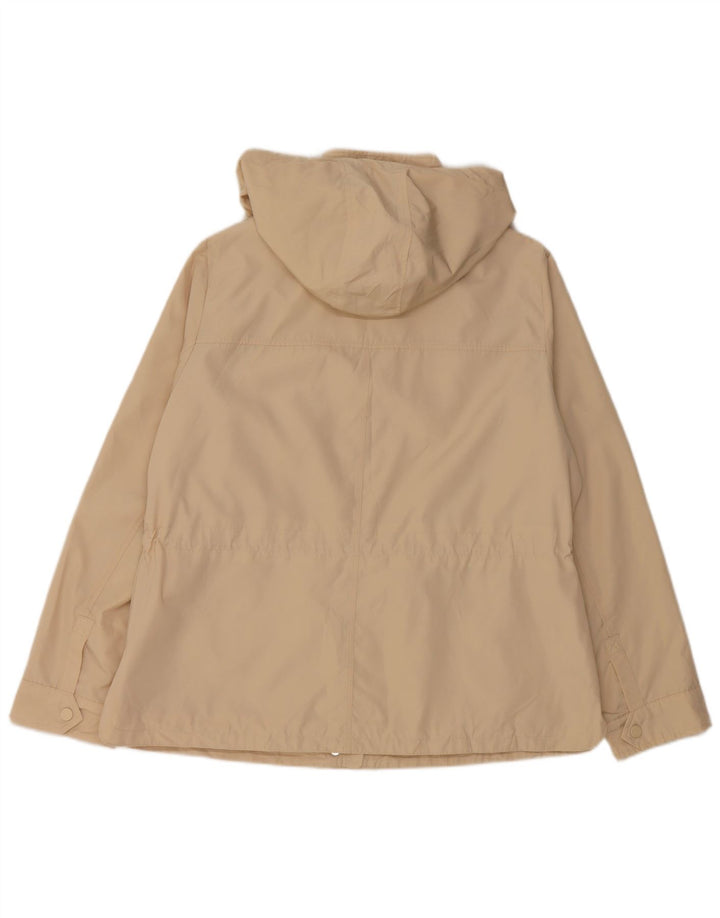 Marks & Spencer Damen-Regenjacke mit Kapuze, UK 16, Größe L, Beige, Polyester
