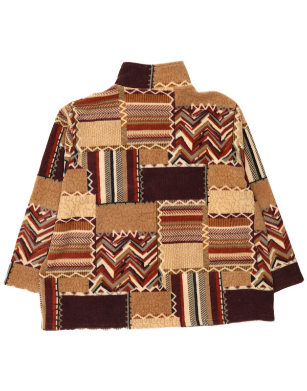 Vintage Herren Fleecejacke EU 56 3XL Mehrfarbig Patchwork Polyester