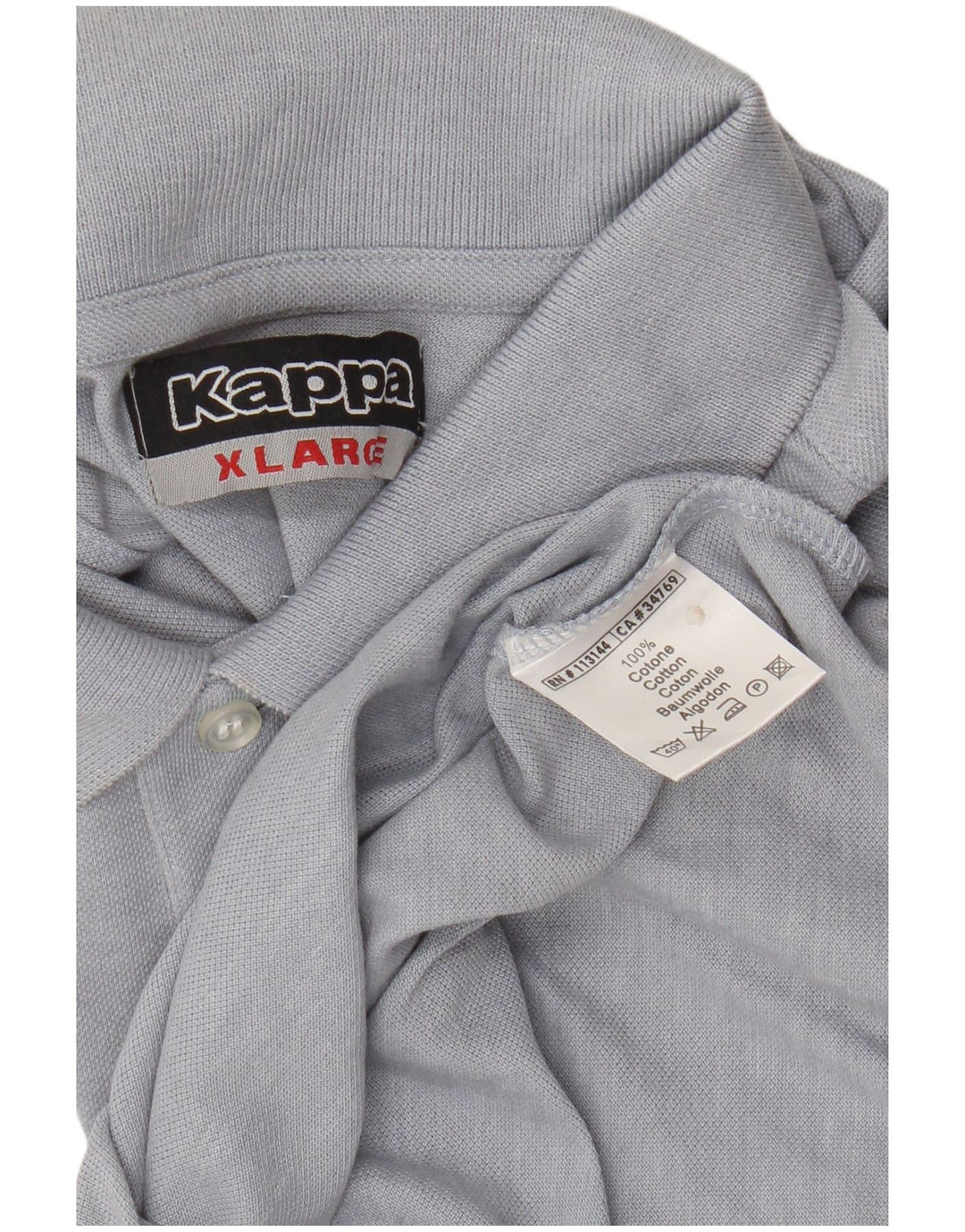 Kappa Herren Langarm-Poloshirt XL, blaue Baumwolle