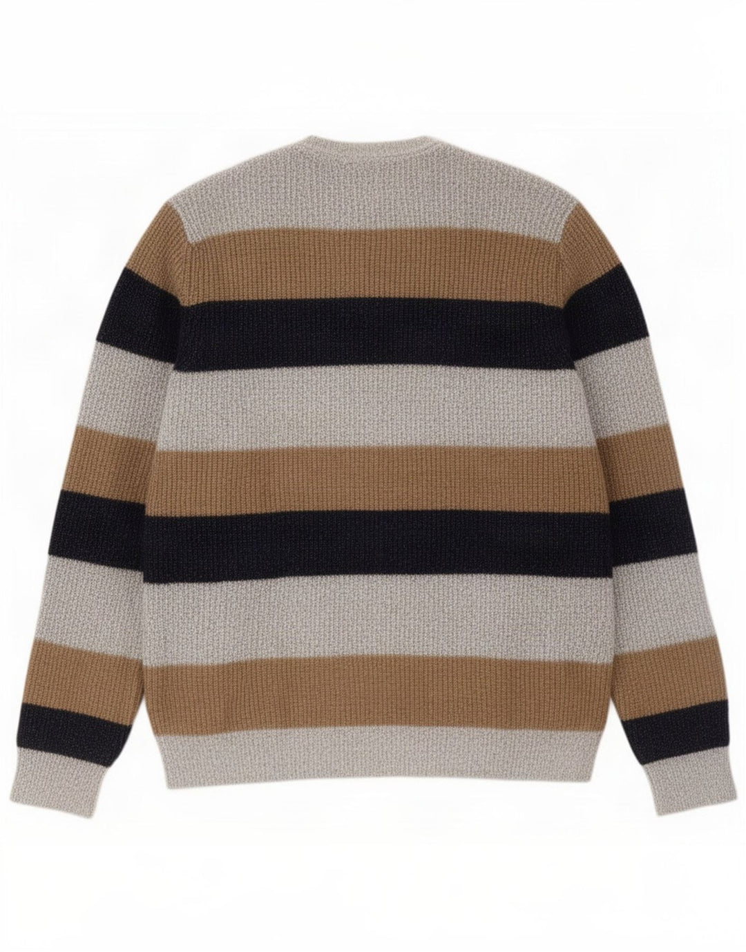 Marks & Spencer Herren-Pullover mit Rundhalsausschnitt, Größe L, Grau, Farbblock