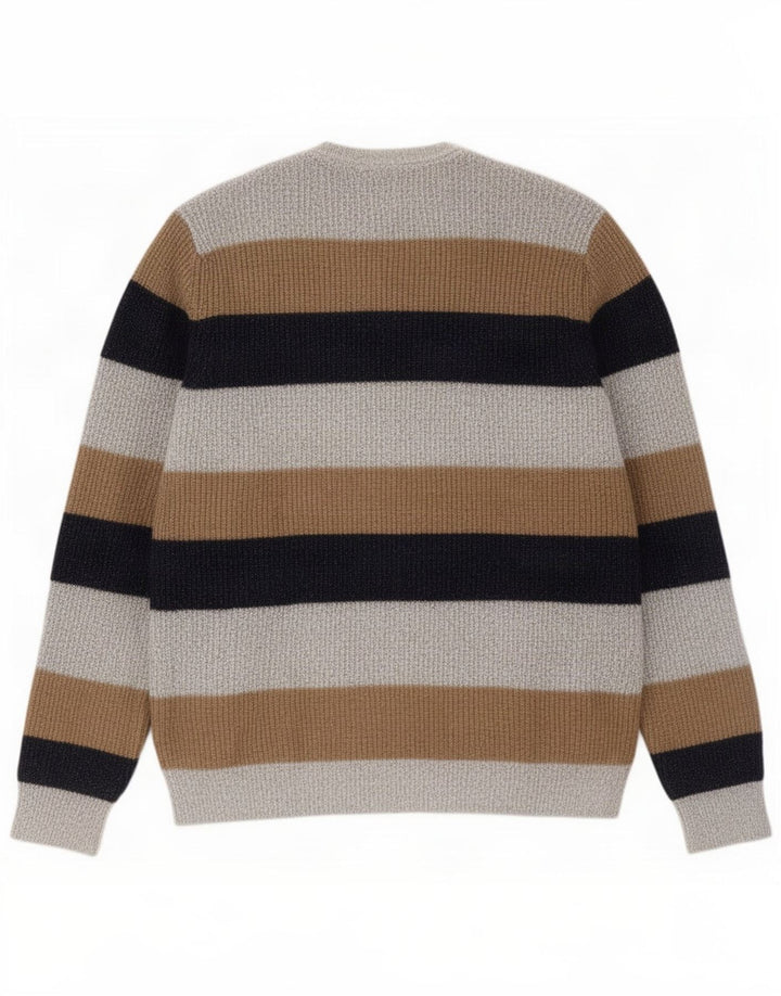 Marks & Spencer Herren-Pullover mit Rundhalsausschnitt, Größe L, Grau, Farbblock