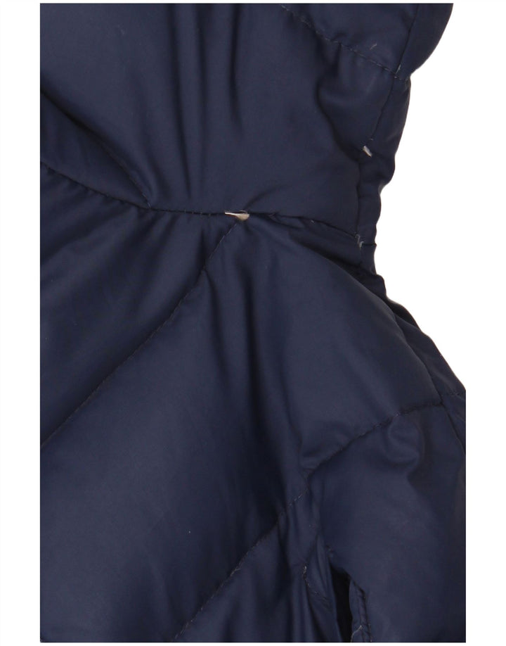 Benetton Wattierte Jacke mit grafischer Kapuze für Jungen, 5–6 Jahre, Marineblau